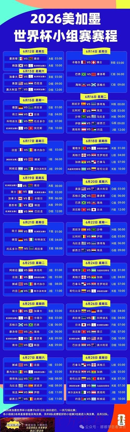 2026世界杯完整赛程完整版最新时间表怎么看 2026世界杯完整赛程完整版最新时间表怎么看